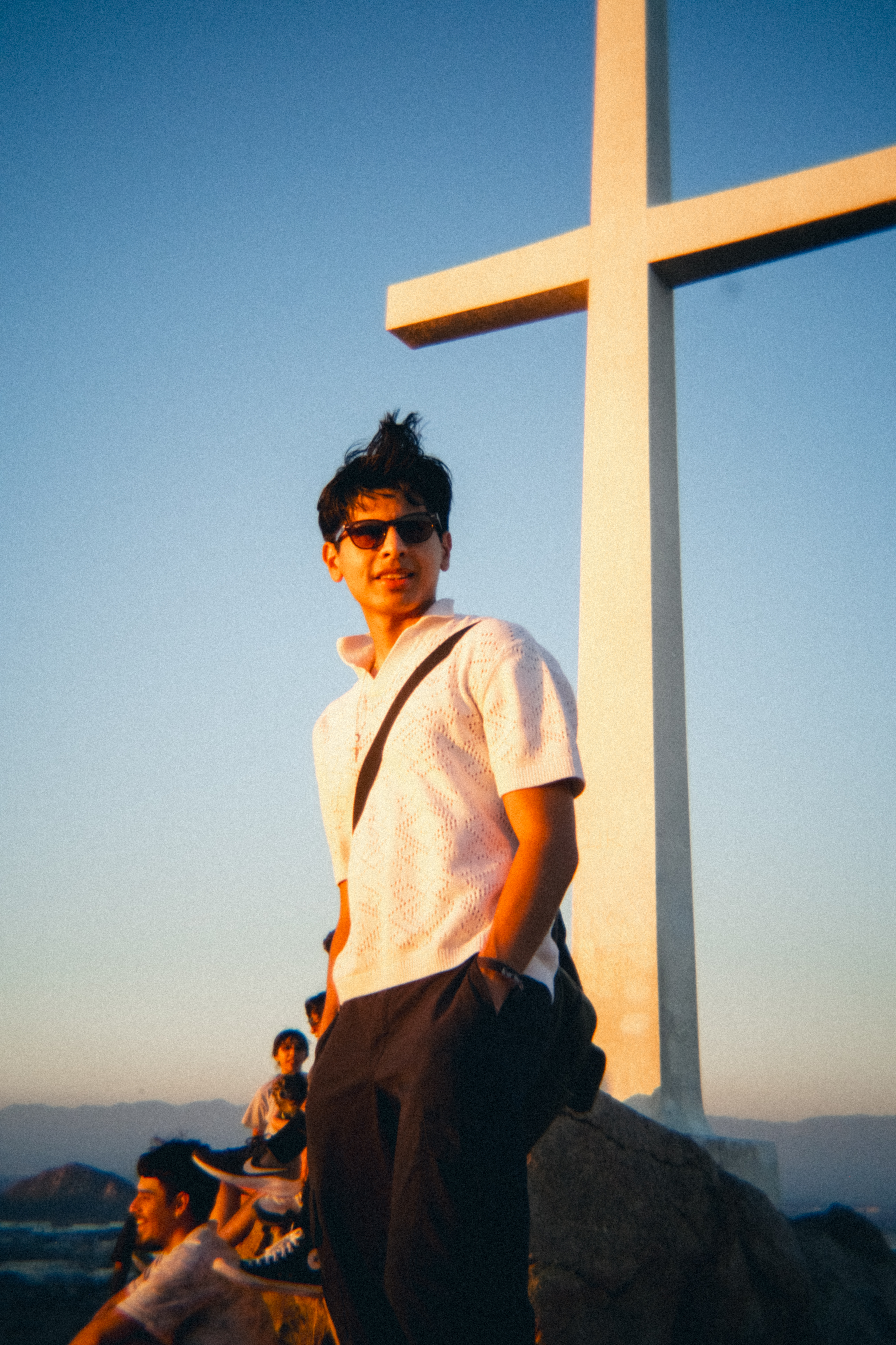 Founder with camera